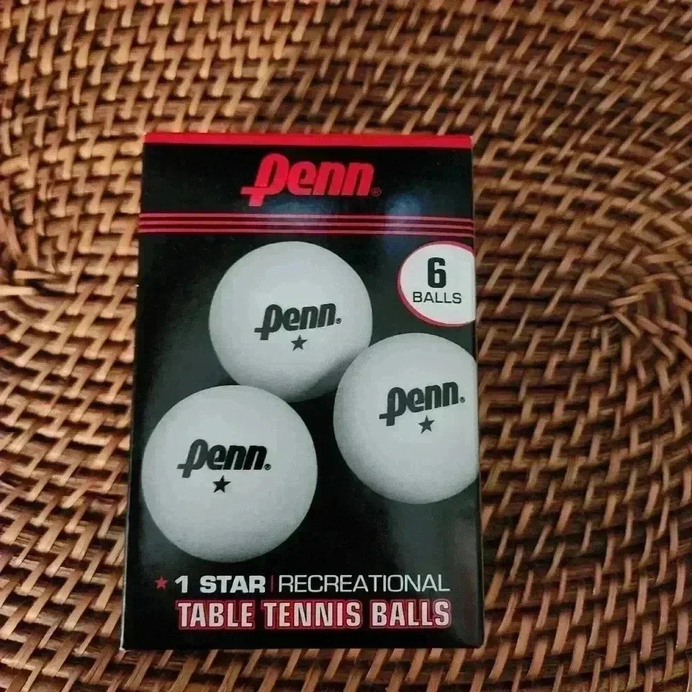 Penn 6-Pk  40mm Table Tennis Ball White Ping Pong 1-Star Recreational NIB‎